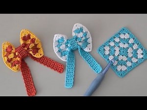 Tiny, Trendy & Handmade! 🌟 Crochet Granny Square Bow Tutorial ll