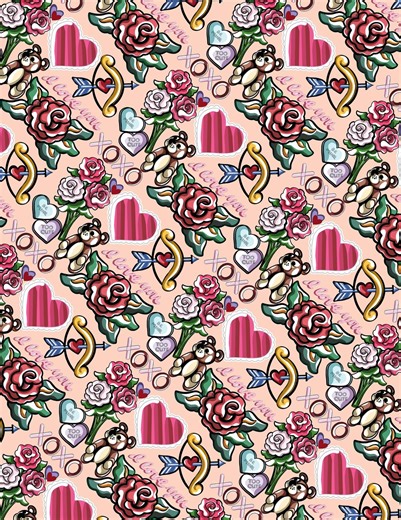 Valentines Theme, Hand Drawn Pattern Download - Etsy