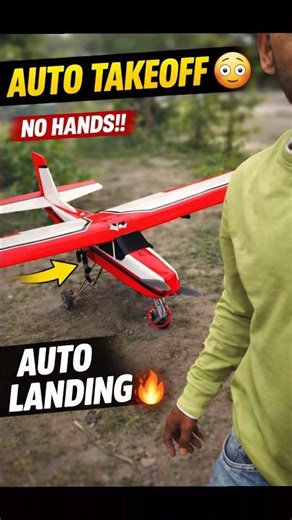 Auto Takeoff 😳 RC Plane + Perfect Auto Landing 🔥 | No Hands! #rcplane #autoland