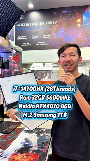 លក់ធូរជូនម៉ូយ ម៉ាស៊ីនខ្លាំងណាស់ HP OMEN i7-14700HX Ram 32GB Nvidia RTX4070 8GB M.2 1TB Samsung