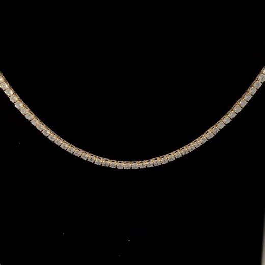 14K Yellow Gold 12.0 Cttw Lab Grown Diamond Tennis Necklace