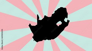 Animated South African map icon with rotating background