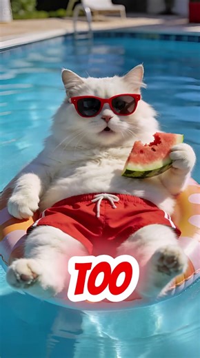😺🏊‍♂️ Chill Pool Cat Sings “I Did Nothing” 😂🎶