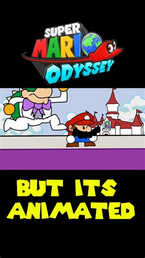 Mario Odyssey but its ANIMATED #shorts #animation #mario