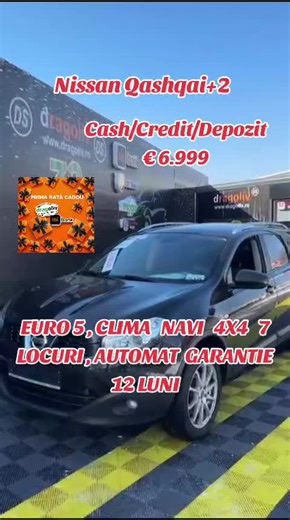 NISSAN QASHQAI– 2.0DCI 🚘 ✅ An fabricație: 2011 ✅ Motorizare: DIESEL - 150CP ✅ Cutie de viteze: AUTOMATA ✅ Normă poluare: EURO 5 ✅ Kilometraj: 241.000 💰 Prețuri: • Pret Cash/Credit: 6999EURO • Pret Buy-Back: 7999EURO 📌 Dotări principale: INTERIOR DIN TEXTIL INCHIDERE CENTRALIZATA RADIO/CD/ PRIZA 12V COMPUTER BORD ABS/ESP/ASR GEAMURI ELECTRICE OGLINZI ELECTRICE CLIMA 2 ZONE NAVIGATIE 4X4 CAMERA MARSARIER 7 LOCURI SENZORI PARCARE COMENZI VOLAN PILOT AUTOMAT @Rata CADOU Dragoliv &Tbi Bank @Cadou 
