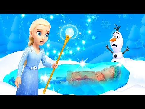 A boneca Elsa esqueceu o feitiço e congelou a Anna! ✨ Vamos brincar na neve com as bonecas Frozen! 💕