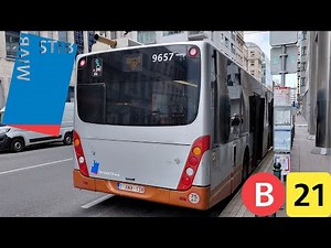 (Bus Stib) Voyage complet ligne 21 Luxembourg à Maes Vanhool New A330 €6 n°9657.