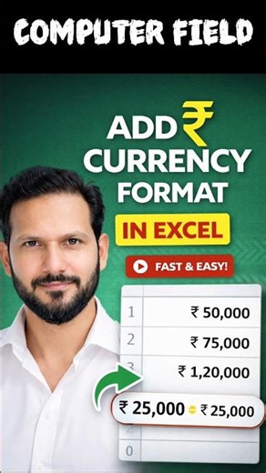 Add ₹ Currency Format in Excel Easily ‪@Expert_Bano‬ #shorts #ytshorts
