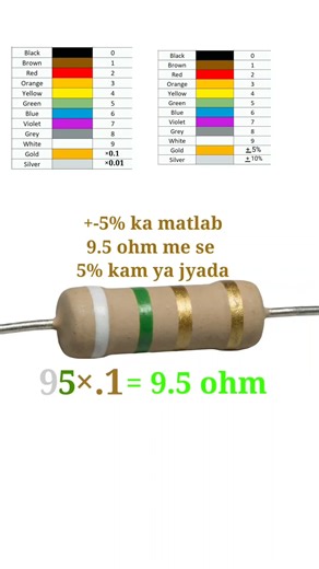 9.5 ohm resistor color code // #shortvideo