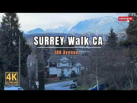 Surrey BC Walking Tour 2026 | 100 Avenue to 104 Avenue Surrey | 4K Canada