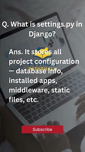 🧠 What is settings.py in Django? | Django Interview Question #7 #programminglanguage