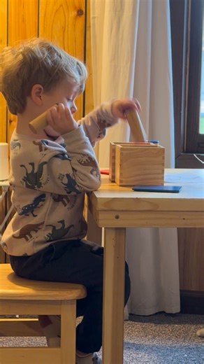 No directions needed — just quiet focus and curiosity. 🌿 This student is exploring the Montessori Sound Cylinders, carefully matching pairs by listening to the sounds inside. It’s more than play — it builds the auditory discrimination that supports early reading and phonemic awareness. Independent. Engaged. Joyful. ✨ #WildwoodMontessori #GrowWild #MontessoriMissouri #Microschool #SensorialLearning #Independence #WildAtHeart | Wildwood Montessori School