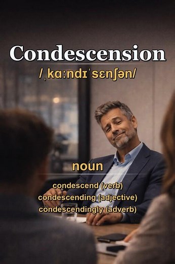 Condescension meaning — A patronizing attitude that talks down to others
