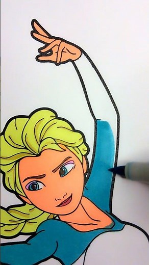 Coloring Frozen Queen Elsa #elsa #coloring #art