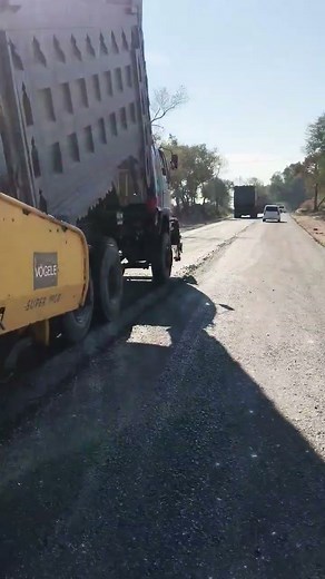 Asphalt Base course laying #viral #heavycivil