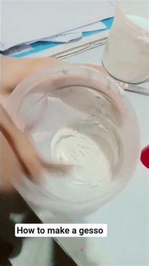 How to make gesso ingredients 2 spoon powder 1 spoon fevicol and white acrylic colour ( water , need