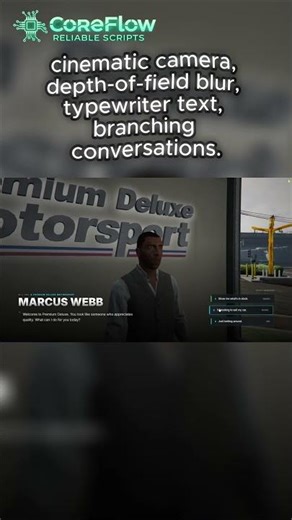 CoreFlow Dialogue — Cinematic NPC Dialogue System | FiveM 🎁[80% OFF CODE]