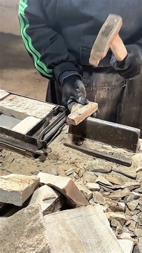 Smart Idea Easy and Fast Way to Split Concrete Stone Using Simple Tools #shorts