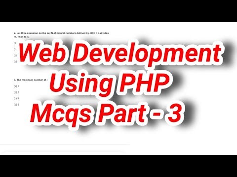 Web Development Using PHP MCQ Part 3
