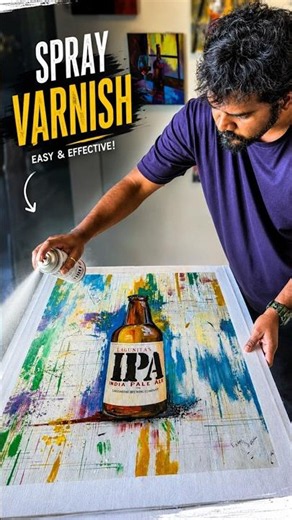How to Varnish an Acrylic Painting with Spray Varnish #artshorts #acrylicpainting #art