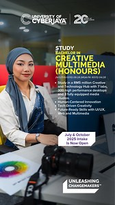Master UI/UX design, web development, and multimedia production with UoC’s Bachelor in Creative Multimedia (Honours). Explore human-centered design, motion graphics, and AI-driven storytelling to create immersive digital experiences. ​ Your journey starts here! | University of Cyberjaya