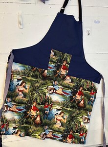 Sassy Apron With 50s Pinups, Front Pocket, 0 Cotton, All Handmade - Etsy