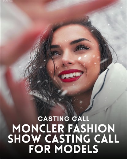 📣 Casting Call: Moncler Fashion Show — Models Wanted! ❄️✨ Moncler is now casting models for an upcoming fashion show, and this is a major opportunity to step onto the runway for one of the most iconic luxury fashion brands in the world. If you have confidence, presence, and a strong sense of personal style, casting wants to see you. This fashion show is all about individuality, movement, and standout looks. Models of diverse backgrounds, aesthetics, and experience levels are encouraged to apply