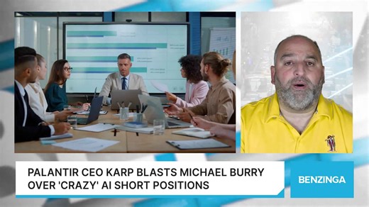 Palantir CEO Karp Blasts Michael Burry Over 'Crazy' AI Short Positions