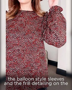 16K views · 42 reactions | Lacking in inspo for that all-important Zoom call outfit?  Same! With its striking print, long sleeves and elasticated frill cuff, the Red Ditsy Blouse makes all the right impressions. | SilkFred.com | Facebook