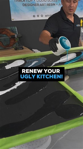 ✨ DIY COUNTERTOP EPOXY: STEP BY STEP ✨ Want to transform your countertops? Here’s how we did it in 7 simple steps: 1️⃣ Repair damage with filler. 2️⃣ Apply a primer coat. 3️⃣ Tape all your edges. 4️⃣ Pour your epoxy. 5️⃣ Create your design with swirls or rolling techniques. 6️⃣ Remove tape as resin sets so sides flow smooth. 7️⃣ Scrape the bottom to clean drips. From damaged ➝ stunning ✨ Epoxy gives you a countertop that’s durable, custom, and brand new. #EpoxyCountertops #SuperclearEpoxy #DIYPr