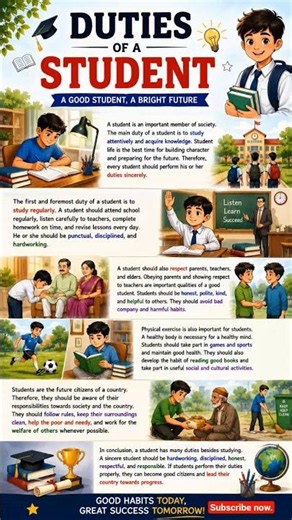 Duties of a Student composition, essay for classes 6-10. #composition #essay