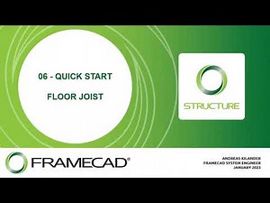 06 - Framecad Structure - Quick Start - Floor Joist