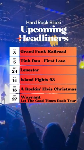 6.6K views · 31 reactions | From icons to chart-toppers, Hard Rock Live is heating up! All tickets are available for purchase here -> https://linktr.ee/hardrockbiloxi Who are you most excited to see? | Hard Rock Hotel & Casino Biloxi | Facebook