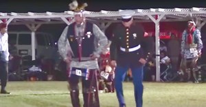 Marine Joins Native Americans For Traditional Dance