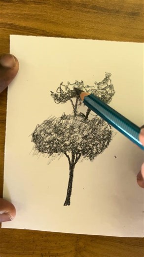how to draw a tree in one minutes, 🤯🌳￼￼