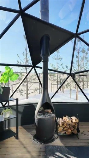 Ø6m Glazed Mirror Dome During Winter