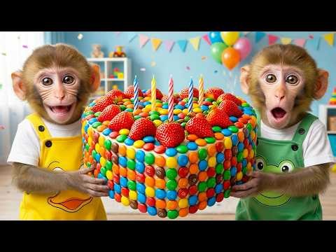 🎂Bright Birthday Bash of Munkee - Colorful Cake & A Sweet Celebration with Monkey Friend 💖