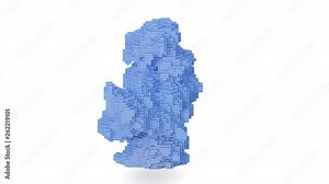 Cg animation of the explosion of bricks, blocks. Stock Video