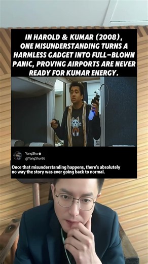 In Harold & Kumar 2008, a simple misunderstanding derails an entire airplane scene