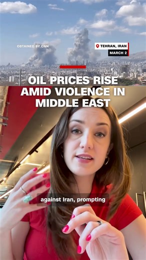 Oil prices have jumped as the war with Iran escalates. Attacks across the Middle East could mean higher gas prices for drivers. CNN's Anna Cooban reports. https://www.cnn.com/2026/03/02/business/gas-prices-iran-war?Date=20260302&Profile=CNN&utm_content=1772460904&utm_medium=social&utm_source=facebook | CNN