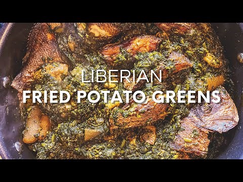 African Food | Liberian Fried Potato Greens Recipe | Fried Potato Leaf