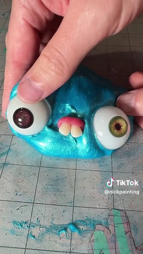 Hand Mixing Slime to Create Giant Stress Ball | Nick Painting