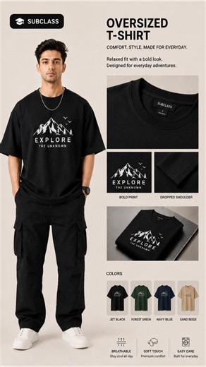 Trending Oversized T-Shirt Colour Combinations 2026 👕 #MensFashion #FashionWithMayur