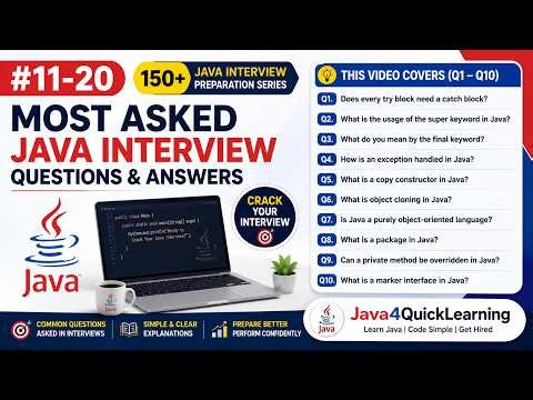 #11-20 | Most Asked Interview Question | 150+ Java Interview Preparation Questions Series