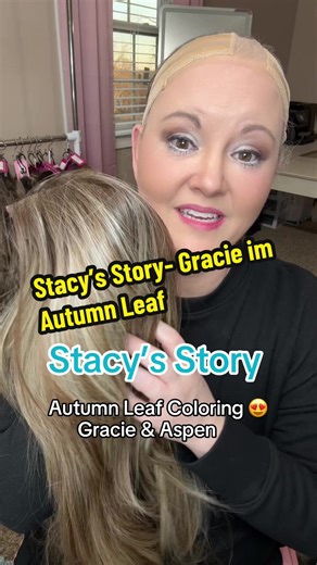 My hair color is important to me… and this coloring is so beautiful. Autumn Leaf coloring. It is available in Gracie and Aspen by @Stacy’s Story. I have a discount code, KimH, that will save 10% off #wig #alopecia #hairloss #stacystory #syntheticwig