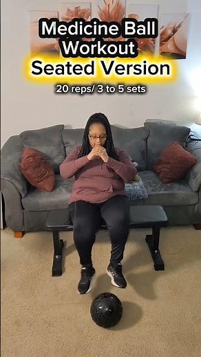 Medicine Ball Workout, Seated Version 🔥🔥 #chairworkout #seatedworkout #plussizefitness #lowimpact