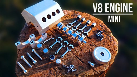 He built a mini V8 engine from scratch - and it looks incredible