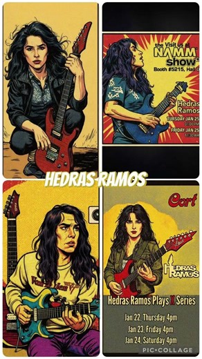 Animated Comic Guitarist Hedras Ramos