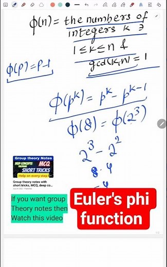 Euler’s Phi Function Explained in 30 Seconds ⏱️ #MathShorts #NumberTheory #Crypto”