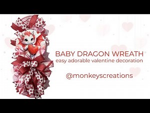 How to Make a Valentine Dragon Deco Mesh Wreath #homedecor